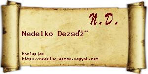 Nedelko Dezső névjegykártya